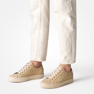PAUL GREEN Art. 5242-003 Beige and Gold Sneakers super soft size UK 4.5 US 7